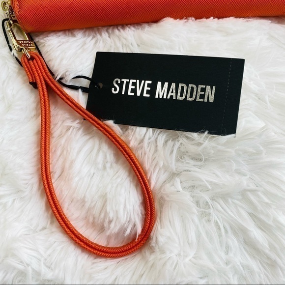 NEW with Tags Steve Madden Wallet Wristlet Orange with Gold Zipper - Picture 3 of 10